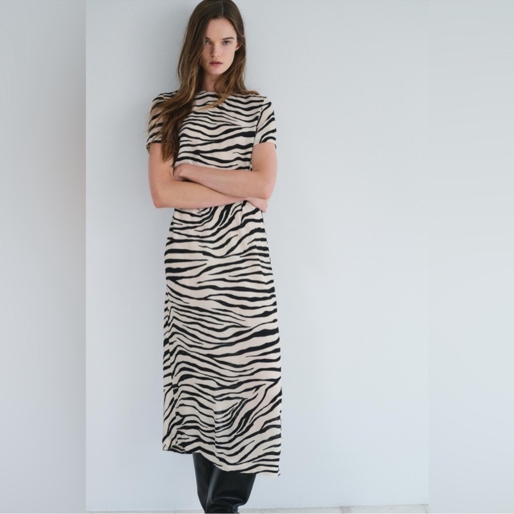 ZARA ANIMAL PRINT DRESS ZW COLLECTION SIZE XS